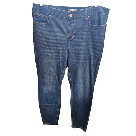 LC Lauren Conrad Womens Jeans 18W Plus Size Dark Wash Denim Skinny Pants - Picture 1 of 3